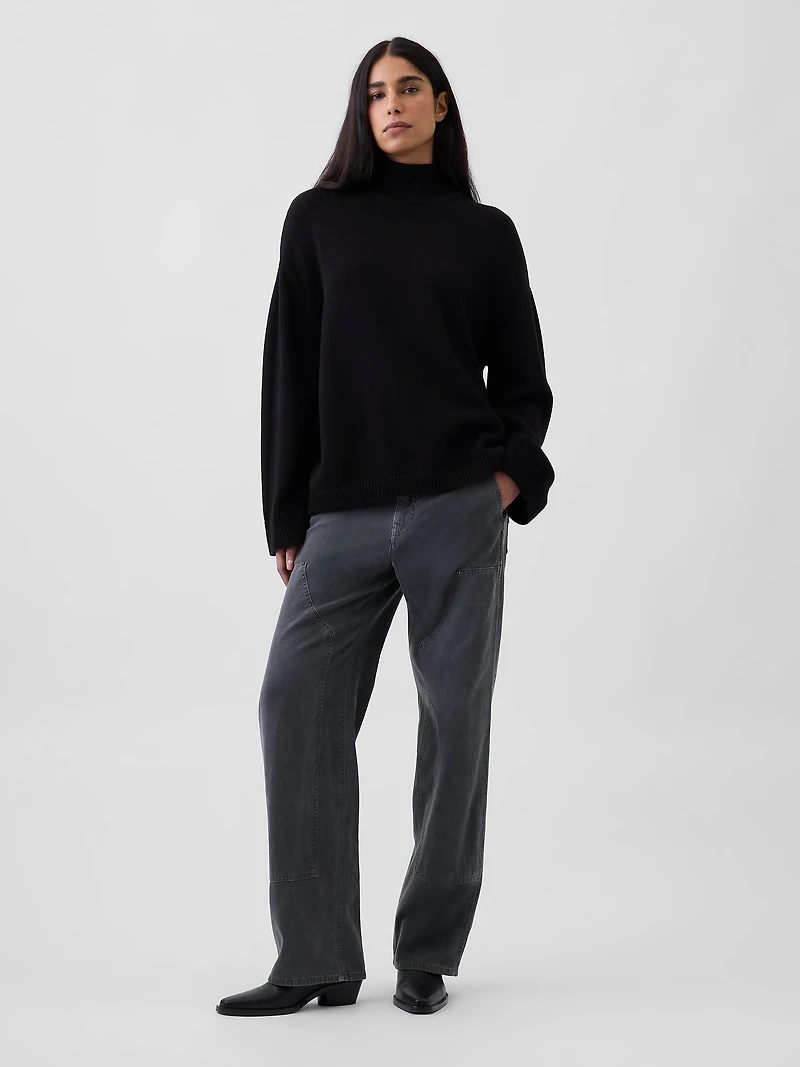 100% Cotton Oversized Turtleneck Sweater