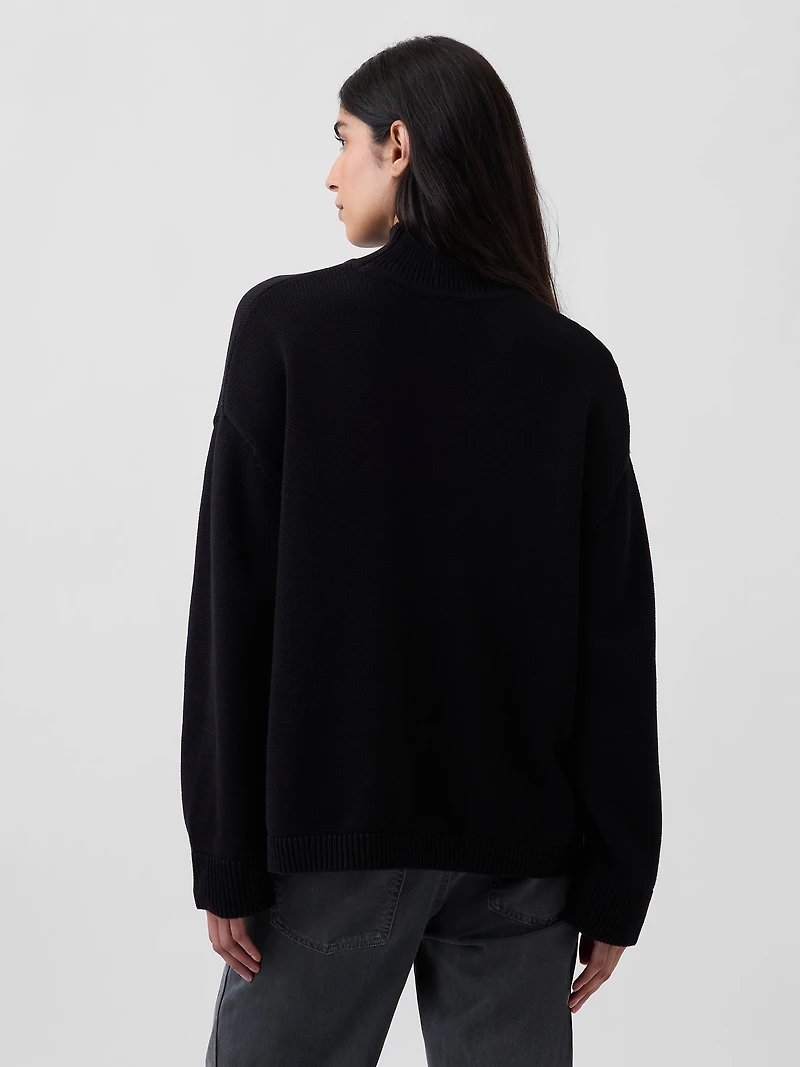 100% Cotton Oversized Turtleneck Sweater