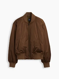 Padded Satin Bomber Jacket