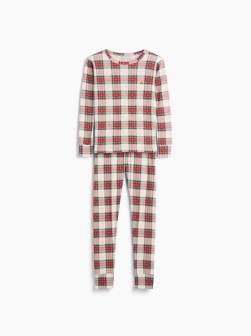 Pyjama en coton biologique brossé à carreaux pour Enfant et Béb