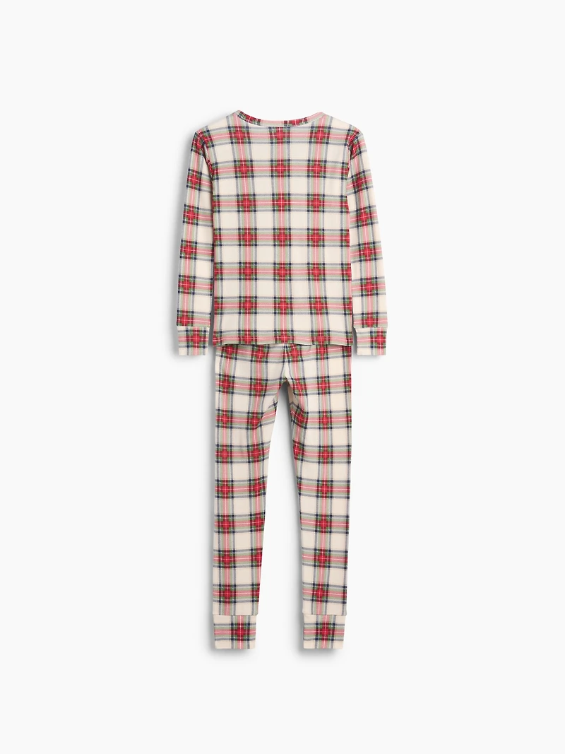 Pyjama en coton biologique brossé à carreaux pour Enfant et Béb