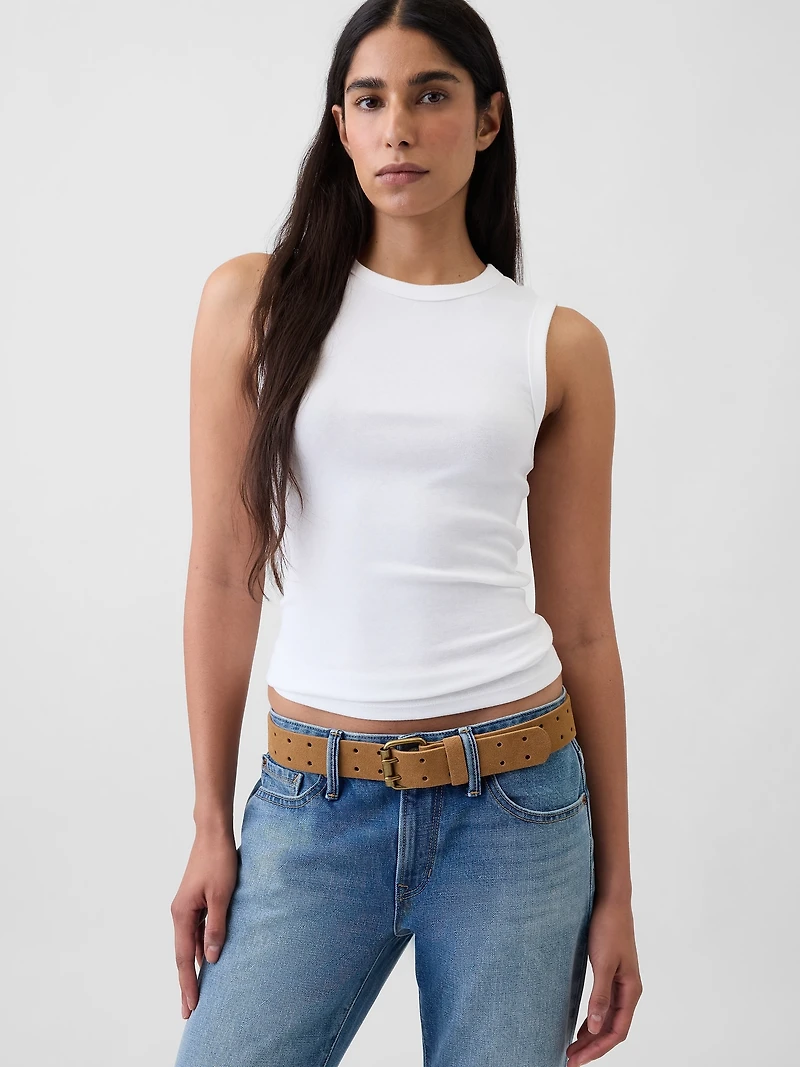 Suede Double-Prong Belt