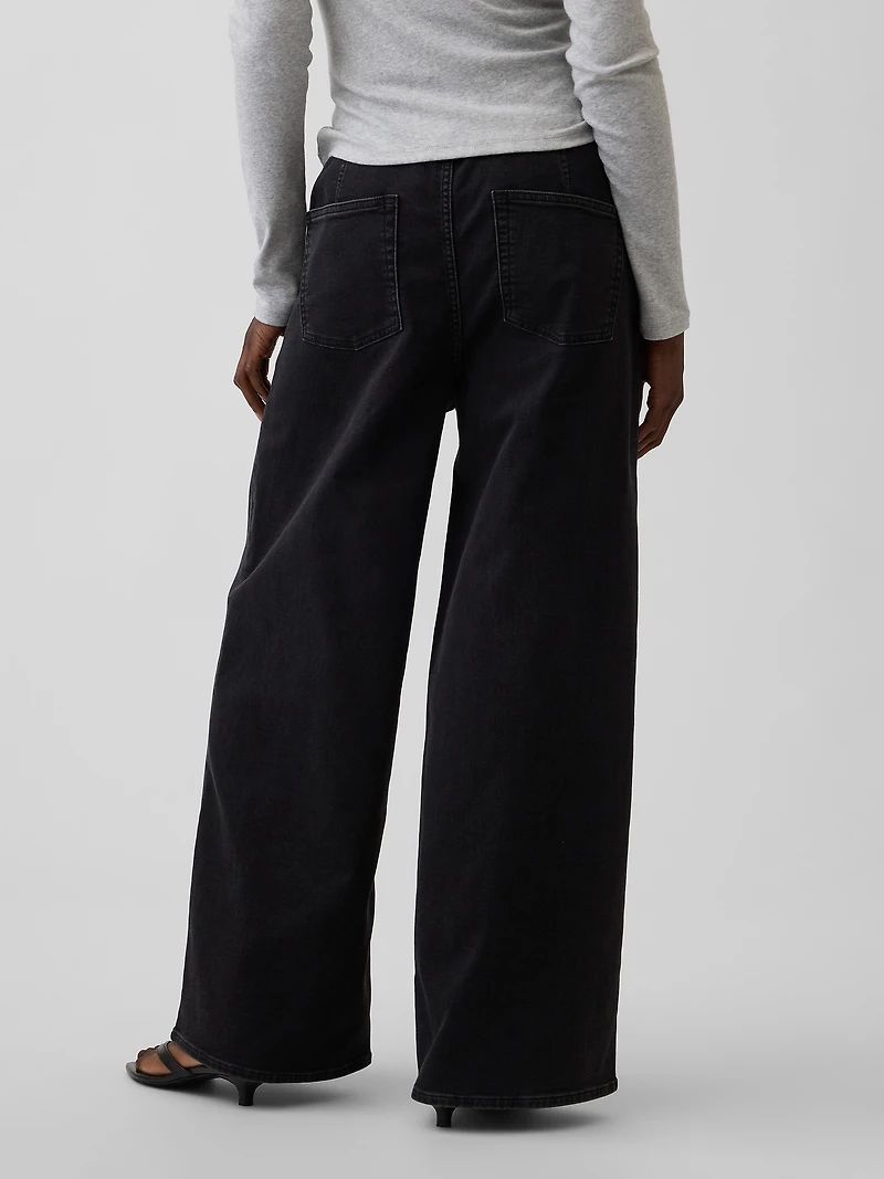 Mid Rise Knit Easy Baggy Jeans