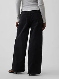 Mid Rise Knit Easy Baggy Jeans