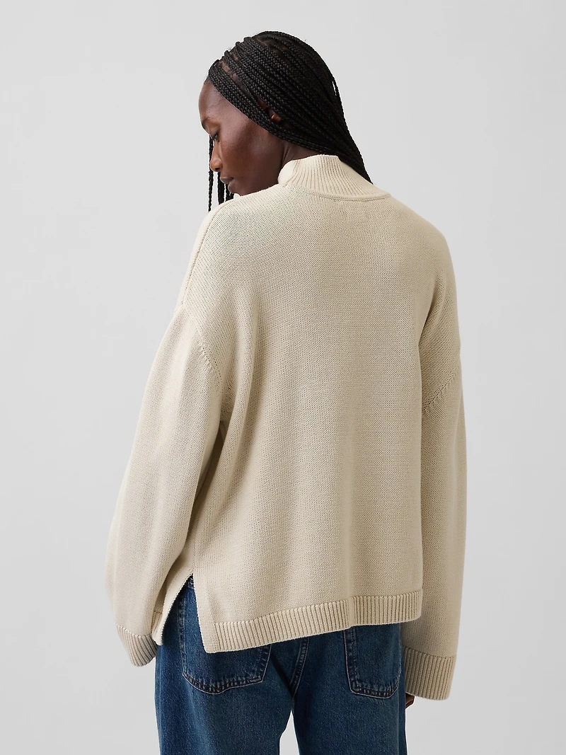 100% Cotton Oversized Mockneck Sweater
