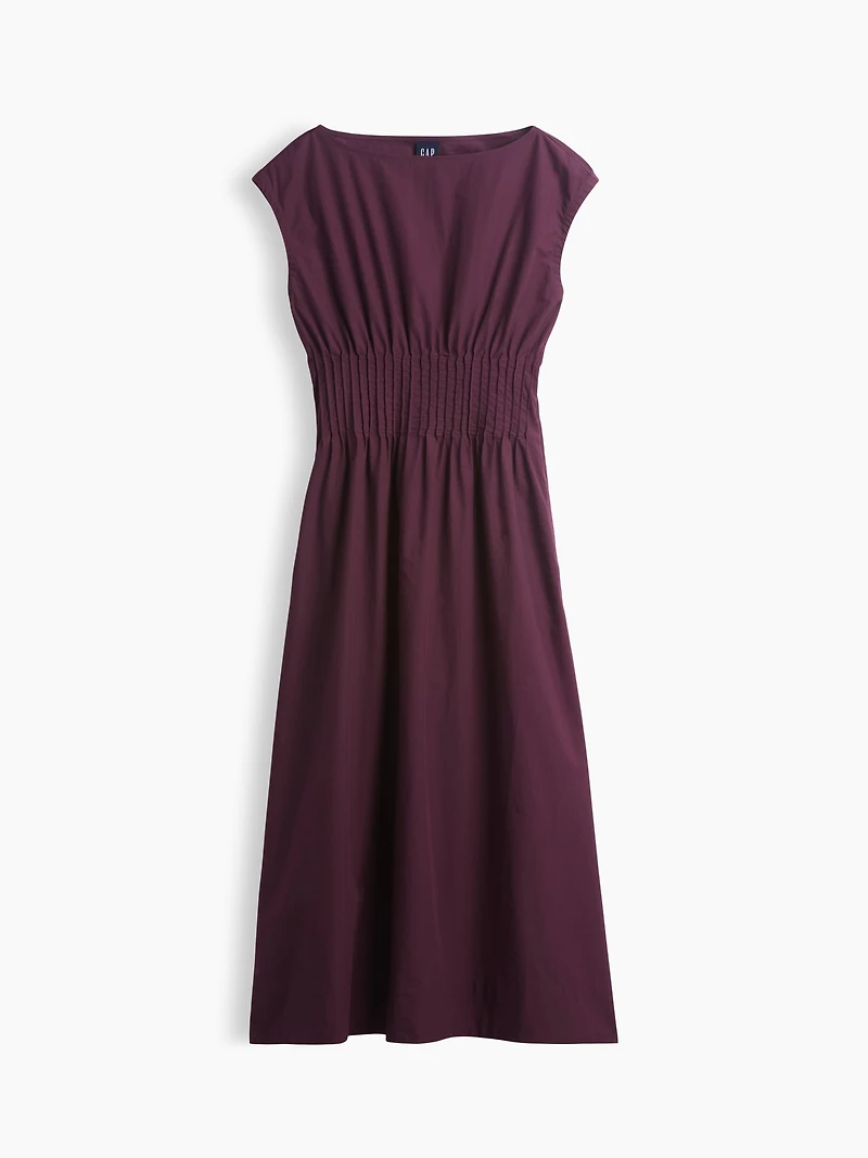 Poplin Pintuck Maxi Dress