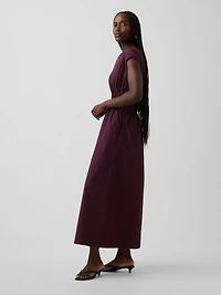Poplin Pintuck Maxi Dress