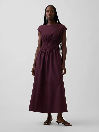 Poplin Pintuck Maxi Dress