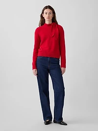CashSoft Tie-Neck Sweater