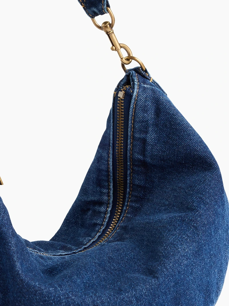 Denim Crescent Bag