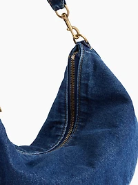 Denim Crescent Bag