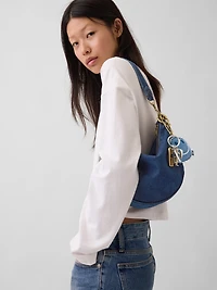 Denim Crescent Bag