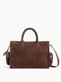 Vegan Suede Five Pocket Satchel