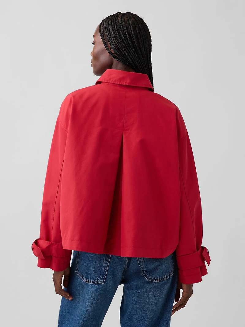 Oversized Crop Trench Jacket