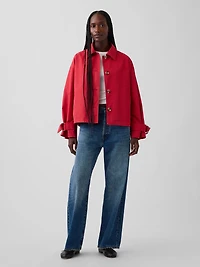 Oversized Crop Trench Jacket