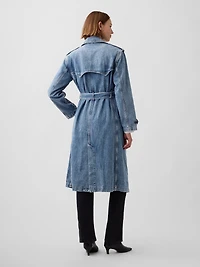 Longline Icon Denim Trench Jacket
