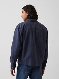 Relaxed Crop Straight-Hem Oxford Shirt
