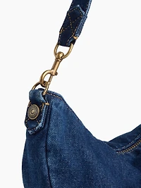 Small Denim Crescent Crossbody