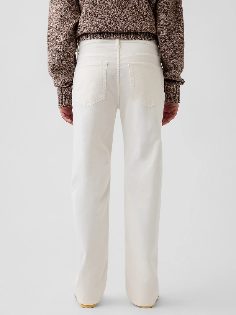Mid Rise Corduroy Relaxed Straight Pants