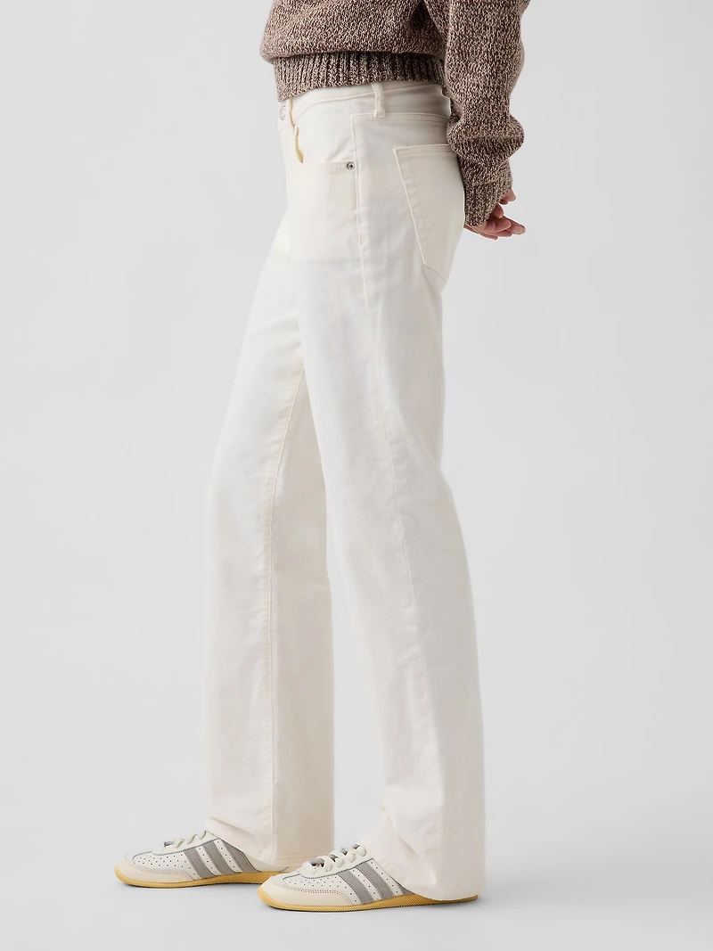 Mid Rise Corduroy Relaxed Straight Pants