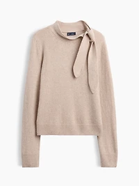 CashSoft Tie-Neck Sweater