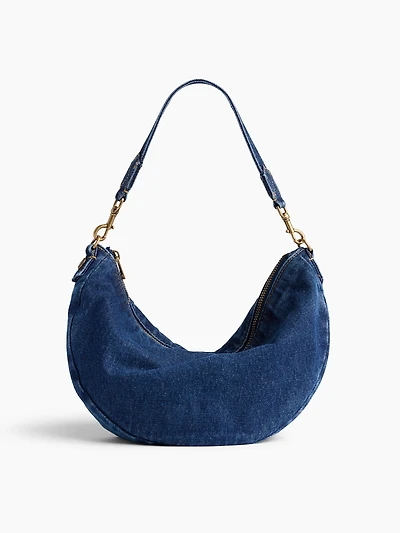 Denim Crescent Bag