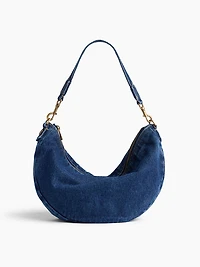 Denim Crescent Bag