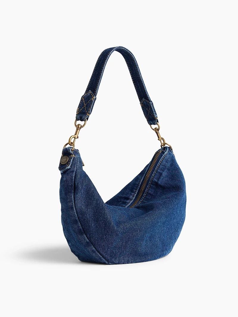 Denim Crescent Bag