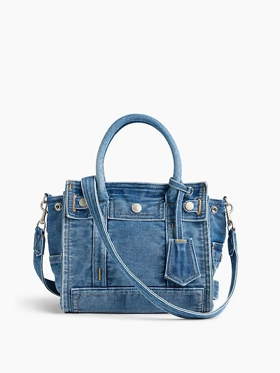 Small Denim Five Pocket Tote