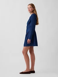 Denim Drop-Waist Mini Dress