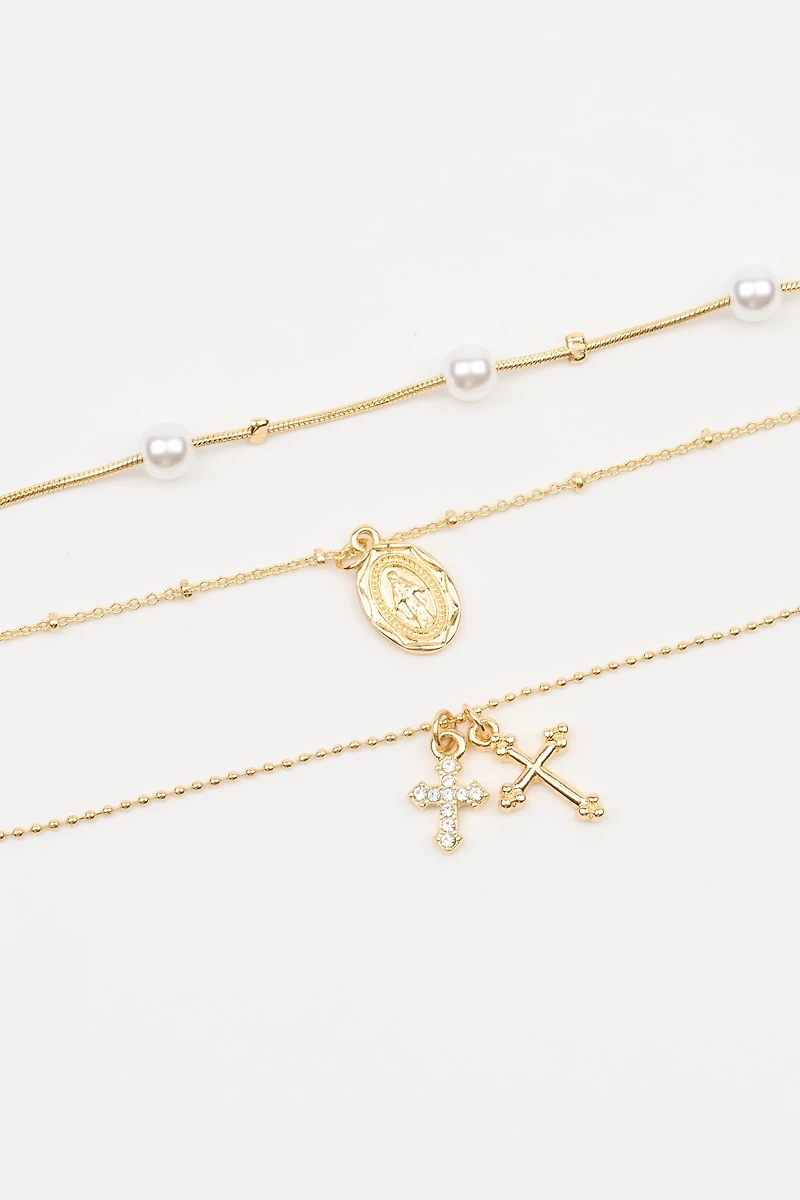 Set of 3 Pearl, Cross
