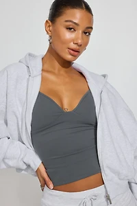 Haut à capuchon zippé en coton UltraFleece