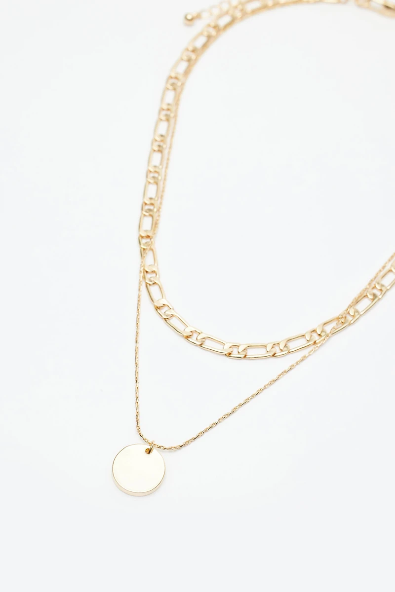 Set of 2 Chain & Medallion Necklaces