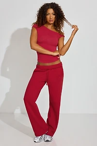 Asymmetric Twisted Short Sleeve Top