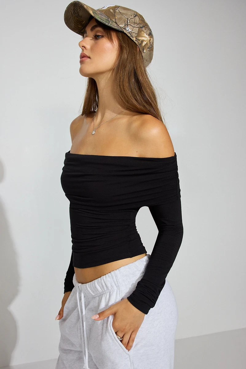 Sexy Cozy Off Shoulder Long Sleeve Top