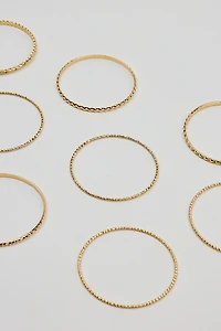 Set of 11 Textured Bangles