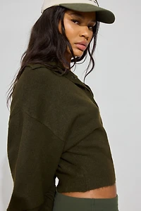 Long Sleeve Spongy Henley Sweater