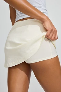 Paris A-Line Linen Micro Skort