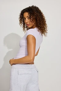 Sleek Deep V Neck T Shirt