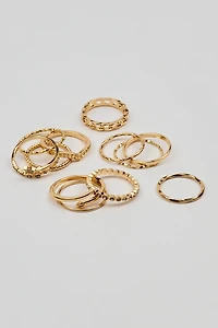 Set of 9 Star Gem Clean Rings