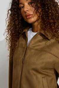 Blouson de travail ample en suède