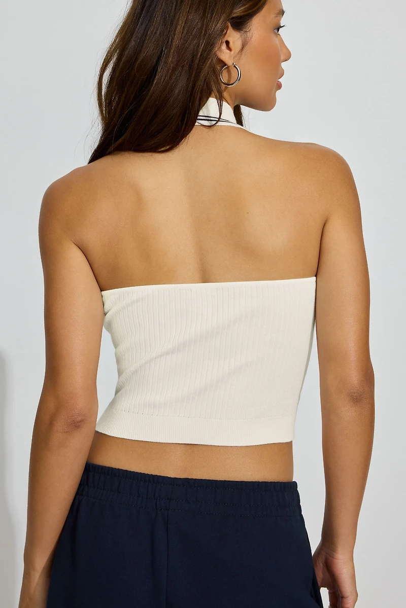 Haut polo licou à dos dénudé