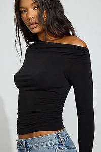 Sexy Cozy Asymmetric Long Sleeve Top