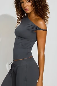 Asymmetric Twisted Short Sleeve Top