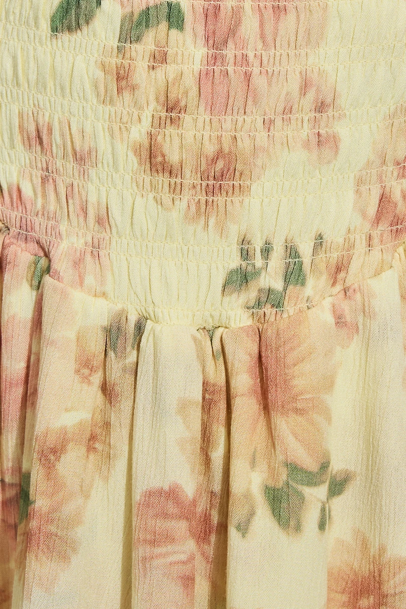 Kenzie Smocked Tiered Romper Dress