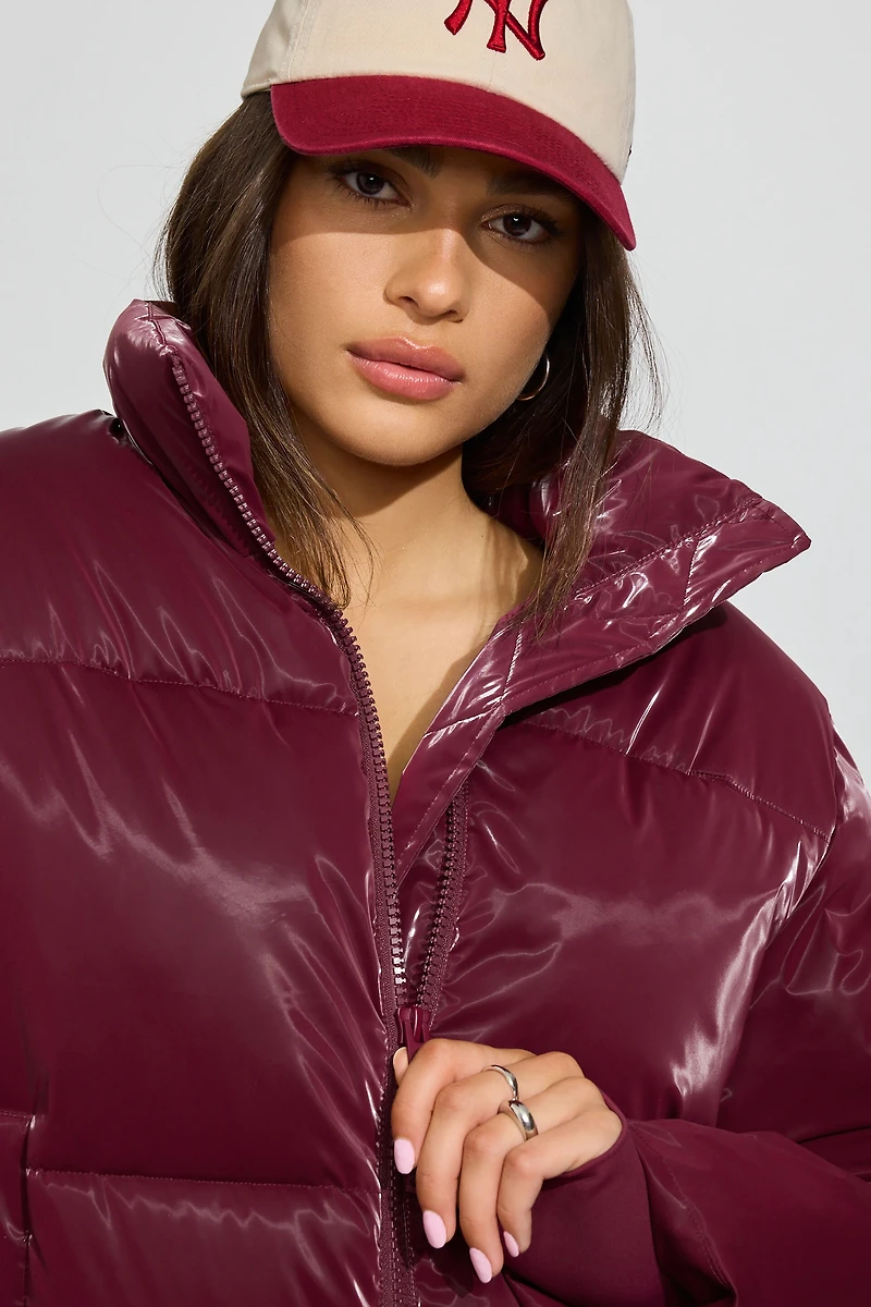 Manteau matelassé luisant