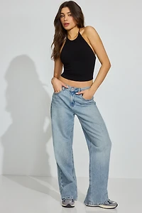 High Neck Open Back Halter Top