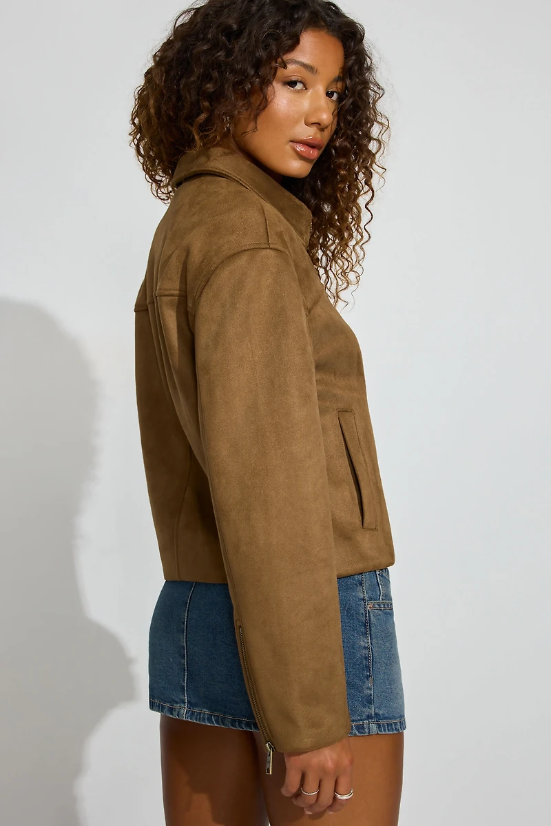 Blouson de travail ample en suède
