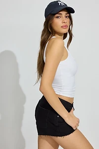 Denim Relaxed A-Line Shorts