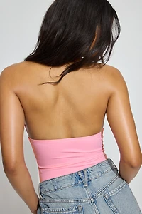 Justaucorps licou en tissu Sleek à col plongeant